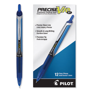 Pilot® Precise V10rt Roller Ball Pen, Retractable, Bold 1 Mm, Blue Ink, Blue Barrel, Dozen freeshipping - TVN Wholesale